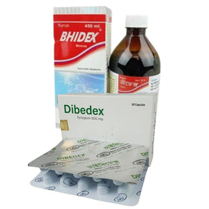 Dibedex 500mg 30 Capsules + Bhidex 450ml Syrup Combo